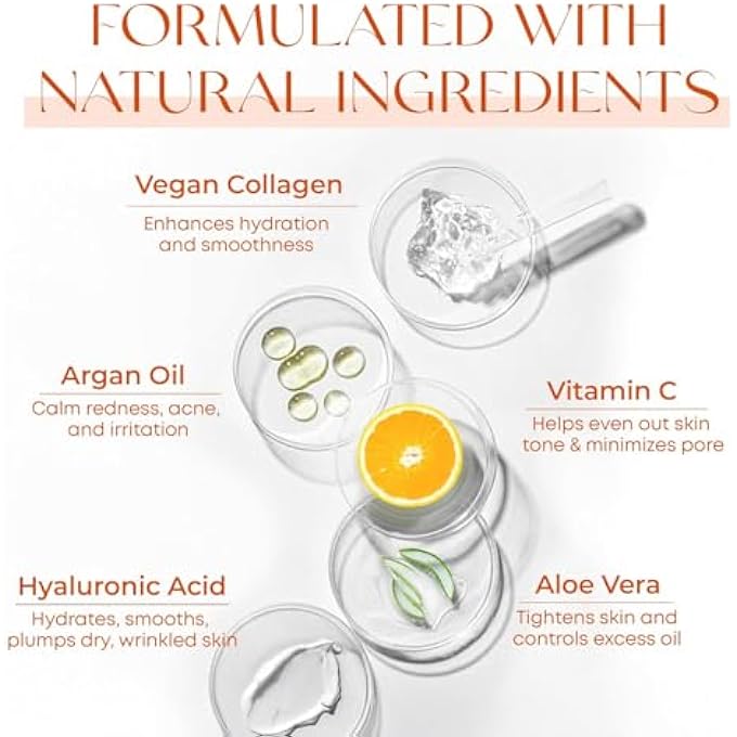 Skin 2.0 VITAMIN C SERUM WITH COLLAGEN - DERMATOLOGIST TESTED KOREAN CARE FOR DARK SPOTS & BRIGHTENING - ANTI AGING & ACNE FACIAL SERUM - CRUELTY FREE - FOR ALL TYPES - 1.69OZ (2PK) - Image 4